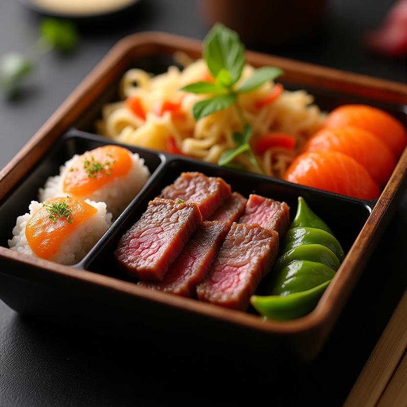 Фьюжн бэнто с элементами западной кухни