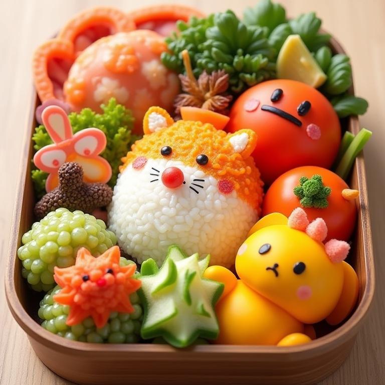 Традиционный кяра-бэнто с персонажами